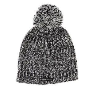 Rebecca Minkoff Grey Marled Knit Pom Pom Beanie